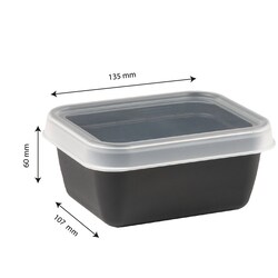 Gilac Rectangular Black Airtight Box with Clear Lid 0.4 L | Buy Online | Gilac&trade; | Fisher Scientific