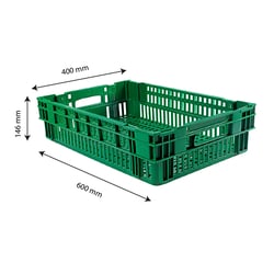 Gilac Nesting Stacking Perforated Crate in Recycled HDPE 27 L | Buy Online | Gilac&trade; | Fisher Scientific