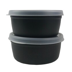Gilac Round Black Airtight Box with Clear Lid 1.2 L | Buy Online | Gilac&trade; | Fisher Scientific