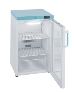 LEC Refrigeration PEGR107UK Pharmacy Essential fridge 107Lt,glass door,u/bench,W495