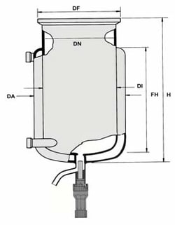 HWS Labortechnik HWS flat ground vessel DN100 1000ml type, Quantity: 1