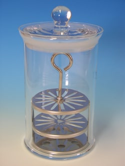 Karl Hecht Staining tray, round, stainless steel,withglass cylinder, Quantity: