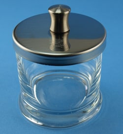 Karl Hecht Glaszylinder mit Edelstahldeckel mitEdelstahldeckel, 15x10 cm,