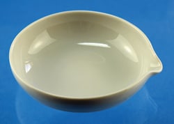 Karl Hecht Abdampfschalen aus Porzellan, flache Form D=100 mm, Quantity: