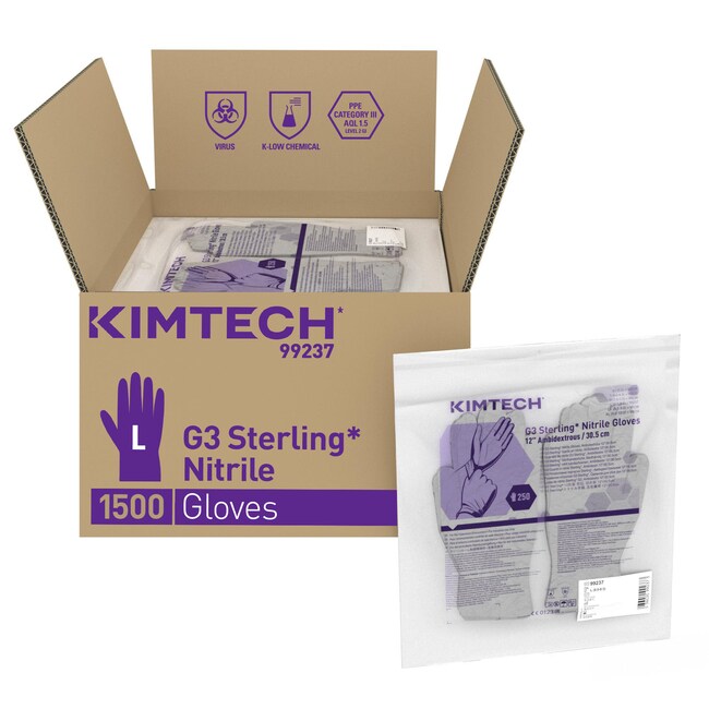 KimberlyClark™ Kimtech™ G3 Sterling™ Ambidextrous Nitrile Gloves Large