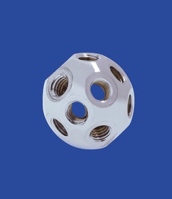 Lenz Laborglasintrumente Ball knot, w/ 18 tap holes M 12, connecting angle: