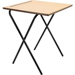 Manutan Premium Folding Exam Desk - Beech - MDF - 720x600x600mm, Quantity: