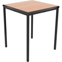 Manutan Flat Pack Square Classroom Table Beech 760x600x600mm, Quantity: