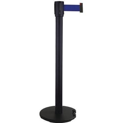 Manutan Black post, blue 5m belt, black roller base, Quantity: Each