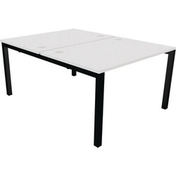 Manutan ASTROLITE Black Frame Back to Back Desk 1400x800mm White, Quantity: