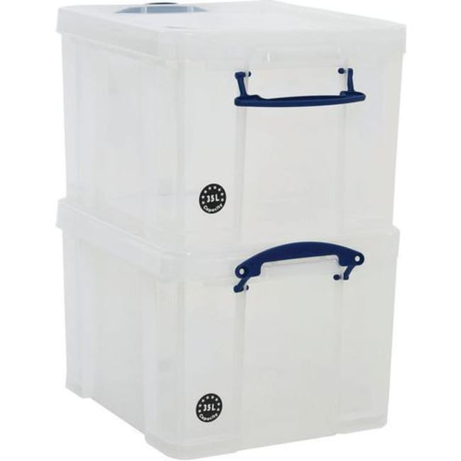 Manutan X2 35 L Clear Really Useful Storage Box, Quantity: Pack of 2 ...