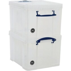 Manutan X2 35 L Extra Strong Clear Really Useful Storage Box, Quantity: