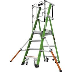 Manutan Fibreglass Step Ladder - 4 Tread - Little Giant Safety Cage, Quantity: