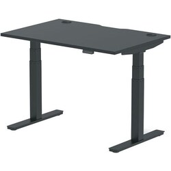 Manutan Sit-Stand Desk - Black - Black Leg WxD 120x80 cm - Air, Quantity: