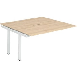 Manutan 2 Person Desk Extension - Maple - White Leg - W 120 cm, Quantity: