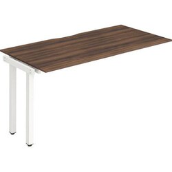 Manutan 1 Person Desk Extension - Walnut - White Leg - W 120 cm, Quantity: