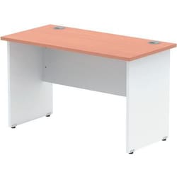Manutan Straight Desk - Beech - White Panel Leg - WxD 80x60 cm, Quantity: