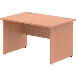Manutan Straight Desk - Beech - Panel Leg - WxD 120x80 cm, Quantity: Each