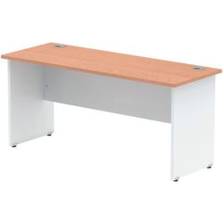 Manutan Straight Desk - Oak - White Panel Leg - WxD 160x60 cm, Quantity:
