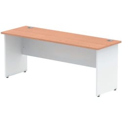 Manutan Straight Desk - Oak - White Panel Leg - WxD 180x60 cm, Quantity: