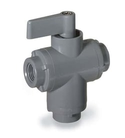 Pneumadyne 3-Position Toggle Valve, 3-Way, 1/8 NPT (F) Input, 10-32 (F) Output, Non-Threaded Exhaust, Black Anodized Aluminum, Spring Return Metal Toggle Handle: Industrial Toggle Valves