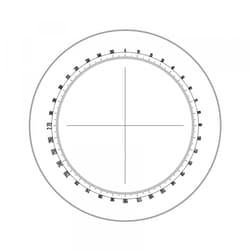Motic™ Reticle, Crosshair, Protractor, 1° div./360°, 23mm dia.