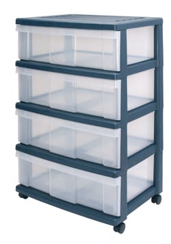 Multiroir Controlec Plastic storage wide cart - 4 drawers - 410x600xH890