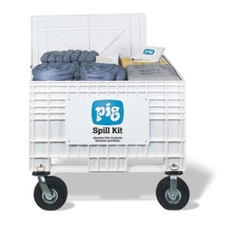 New Pig Extra-Large Response Cart with rubber wheels, Absorbency up to