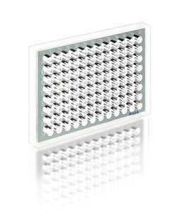 Porvair Sciences Solid quartz 96 well plate clear with clear base, Quantity: