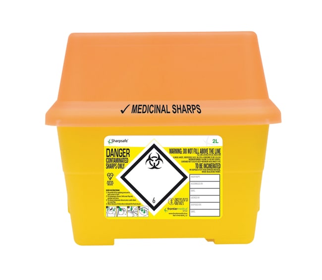Sharpsafe Sharps Bin, Syringes 2 L CapacityFirst Aid and Medical
