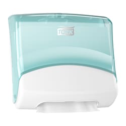Tork Folded Wiper/Cloth Dispenser White/Turquoise, ML654000, Quantity: