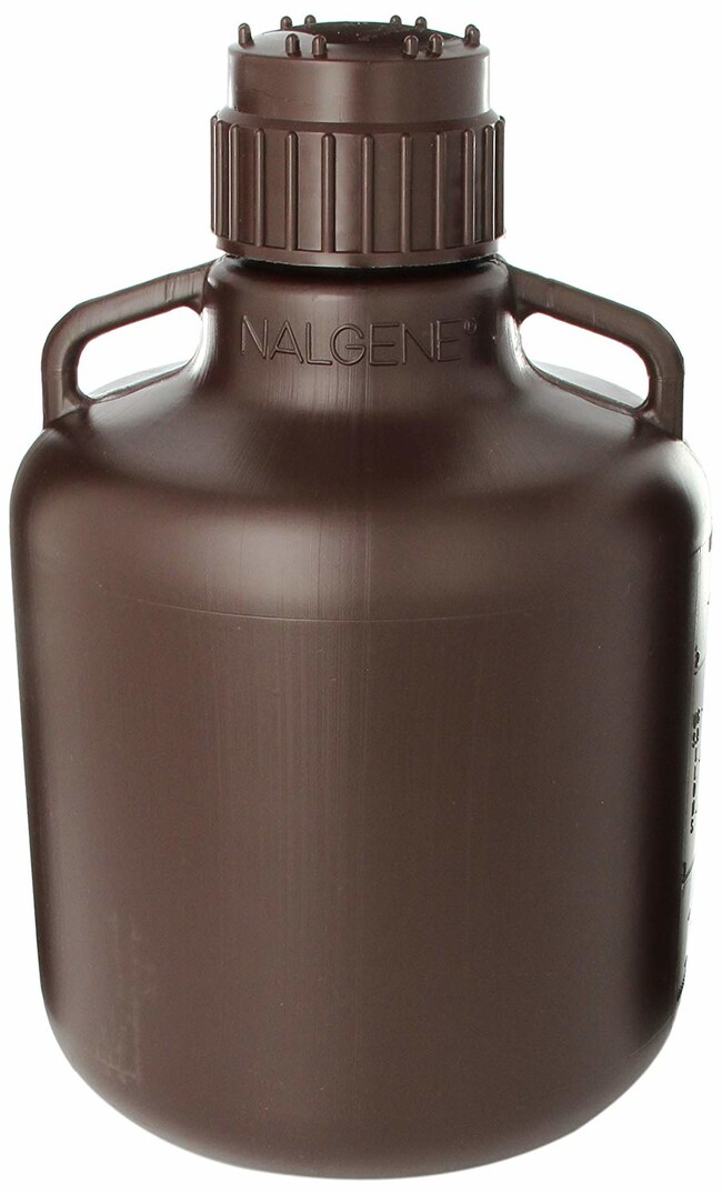 Thermo Scientific™ Nalgene™ HDPE, Amber Carboy Capacity 2.5 gal. (10L) Cylindrical Carboys