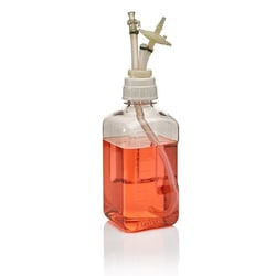 Thermo Scientific™ Nalgene™ Top Works™ Platinum-cured Silicone, Polypropylene, Pre-assembled Closure with 1/4 in. MPC connector, dip tube and 0.2 micron vent filter