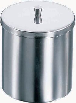 Usbeck Laborgeraete Jar with button lid, stainless steel 18/8, D=85mm,