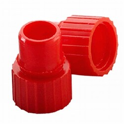 Wheaton Science Products X1000 Snap Plug Cap w/Starbust Top 8mm, PE, Red,