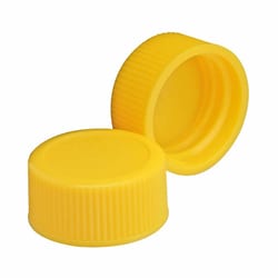 Wheaton Science Products X300 Solid Top Screw Cap 20-400, PP, Yellow, linerless,