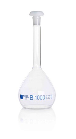 MBL Messkolben aus Borosilikat-Glas, Klasse B 1000 ml | Buy Online | MBL | Fisher Scientific