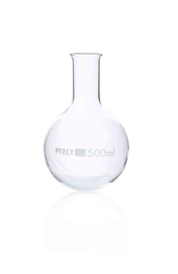 Ballon à fond rond à col étroit en verre borosilicaté Pyrex 500 ml | Buy Online | Pyrex | Fisher Scientific