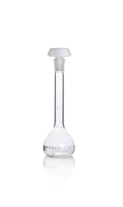 Fiole jaugée classe A en verre borosilicaté Pyrex 50 ml | Buy Online | Pyrex | Fisher Scientific