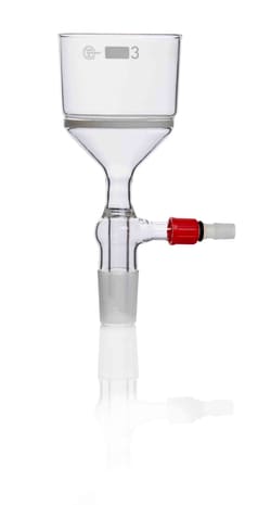 Pyrex™ Borosilikatglas vakuumfiltertratt med glassintrad skiva