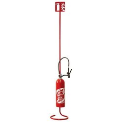 Manutan Support for fire extinguishers on foot, colour: red, Tube Ø: 25