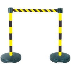 Manutan Kit of 2 poles for strap on base, post material: PVC, strap colour: