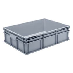 Manutan Plastic box EU base 90 l gray 800 x 600 mm, Quantity: Each