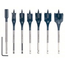 Bosch Set of 6 bits flat Self Cut Speed 16-32 mm, Quantity: 1 set