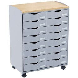 Manutan Mobile service with drawers, width overall: 55.2 cm, height overall: