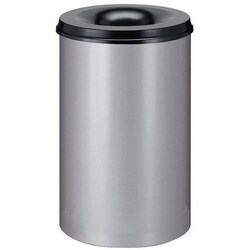 Manutan Bin 110L grey aluminium fire-resistant paper, Quantity: Each