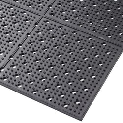 Manutan Anti-slip mat reversible and perforated black 910x2440x9.5mm, Quantity: