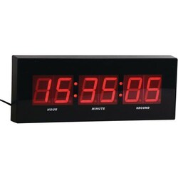 Manutan Wall clock LED Manutan red, Quantity: Each