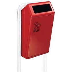 Manutan Waste bin Capitole red, Quantity: Each