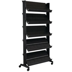 Manutan Brochure stand Single-sided with 5 shelves, on wheels, Quantity: